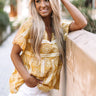 Santorini Breeze Eyelet Top in Mustard Image - 1