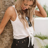 Hello Summer High Waist Frayed Shorts in Black Image - 1