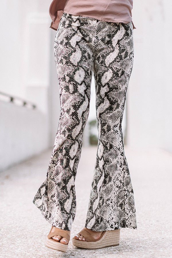Bombshell Status Snake Print Flare Pants Image - 2