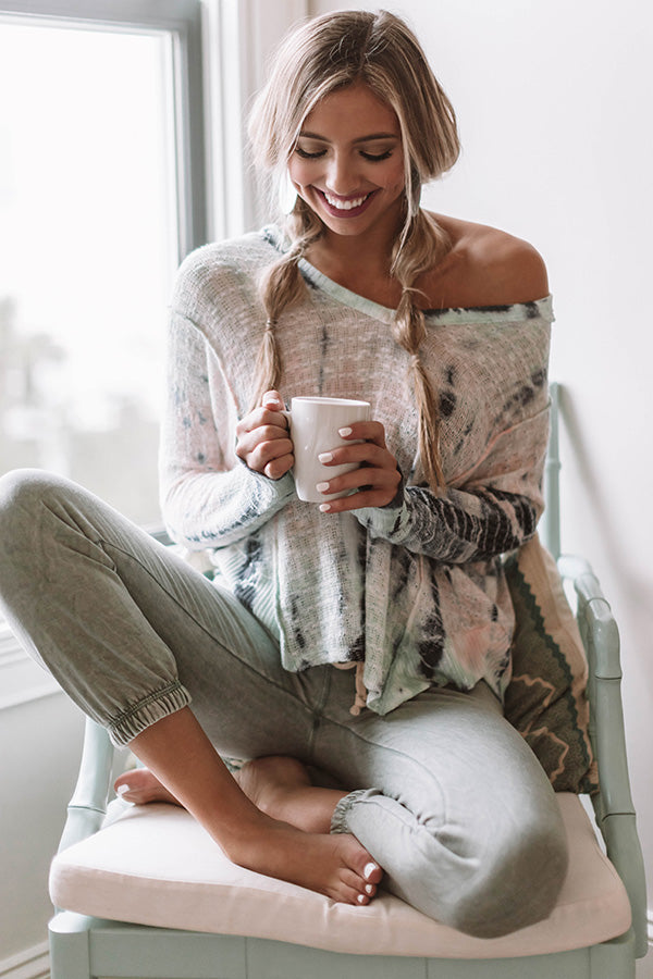 Ocean Mist Tie Dye Knit Hoodie