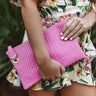 Santorini Chic Woven Clutch Image - 1