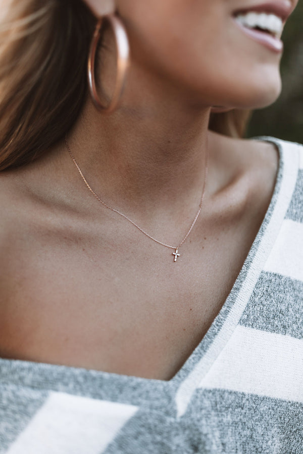 Faithfully Yours Necklace In Rose Gold