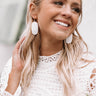 Glam Time Semi Precious Earrings In White Image - 1