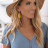 Glam Time Semi Precious Earrings In Yellow Image - 1