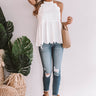 All Dolled Up Babydoll Tank in White Image - 1