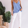 Lace And Grace Satin Tank in Periwinkle Image - 1