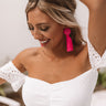 Midnight Kisses Tassel Earrings In Hot Pink Image - 1