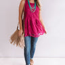 Forever Fancy Lace Babydoll Top in Fuchsia Image - 1