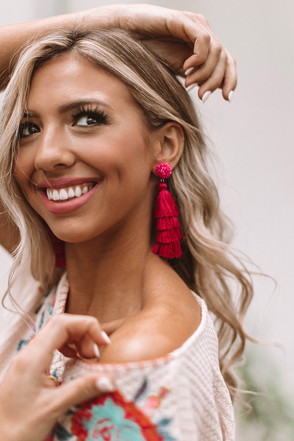 Sipping In The Sunshine Tassel Earrings