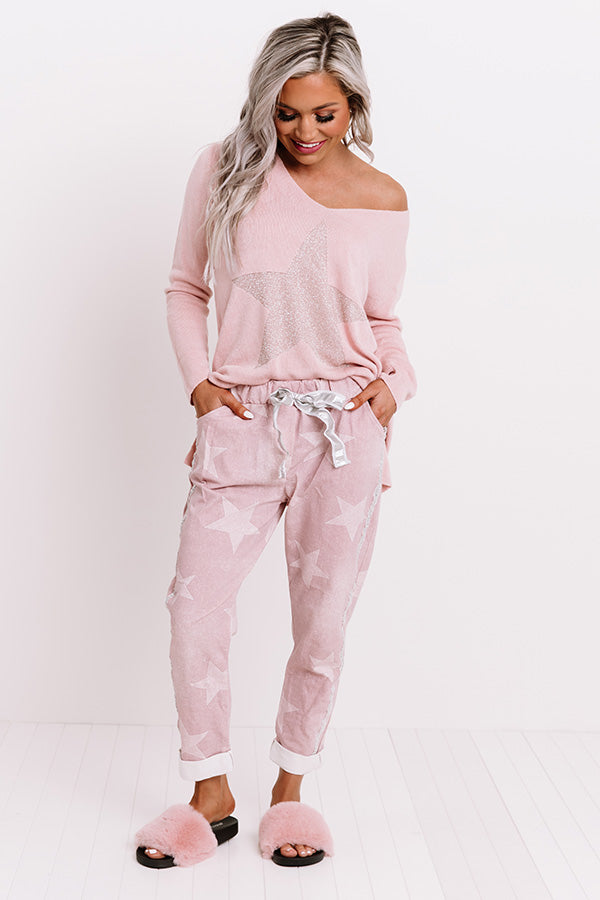 Seeing Stars Sequin Trim Jogger Image - 2