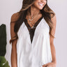 My Happy Place Satin Tank In Ivory Image - 1