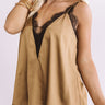 My Happy Place Satin Tank In Chocolate Image - 1