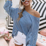 One Wish Eyelet Shift Top in Periwinkle Image - 1