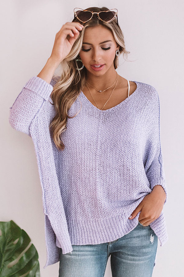 Love Me Like You Mean It Knit Sweater in Lavender