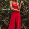 Mojitos And Magic Tie Back Jumpsuit in Scarlet Image - 1