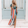 Island Escape Stripe Wrap Maxi Dress Image - 1