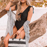 Malibu Kisses Front Tie One Piece Swimsuit in Black Image - 1