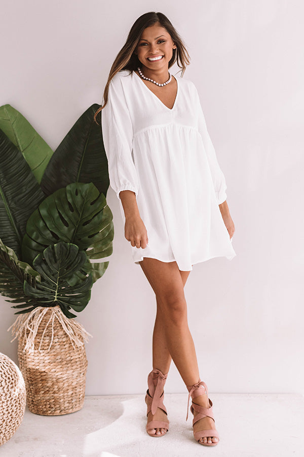 St. Lucia Luxe Babydoll Dress In White Image - 2