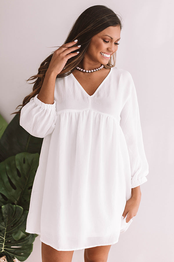 St. Lucia Luxe Babydoll Dress In White Image - 1