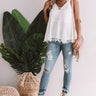 Wine And Roses Lace Trim Top in White Image - 1