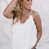 Lace And Grace Satin Tank in White Image - 1