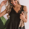 Wine And Roses Lace Trim Top in Black Image - 1