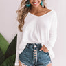 Sunset Views Waffle Knit Twist Back Top Image - 1