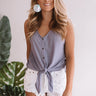 Meet Me In Sonoma Front Tie Tank in Lavender Image - 1