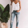 Living It Up In L.A. Ruffle Tank in White Image - 1