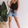 Meet Me In Sonoma Front Tie Tank in Black Image - 1