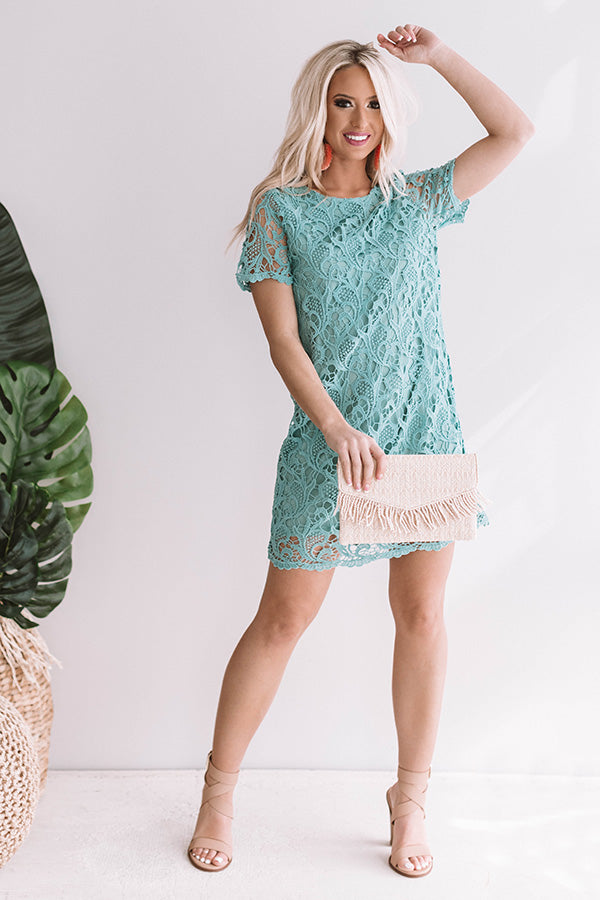 You Know You Love Me Crochet Dress In Jade Image - 1