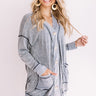 Staycation Mineral Wash Cardigan In Slate Image - 1