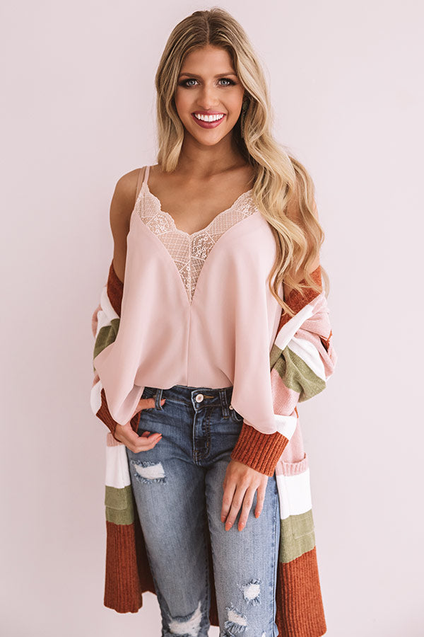 Endless Sun Lace Tank In Latte