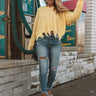 Always Fashionably Late Knitted Hoodie In Yellow Image - 1
