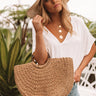 Off The Coast Woven Tote In Tan Image - 1