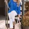 Champagne Coast Shift Top In Royal Blue  Curves Image - 1