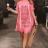 Dreaming Of Summer Embroidered Dress In Pink Image - 1