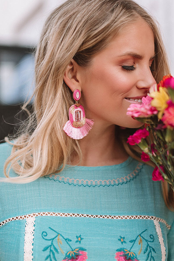 Pinot On The Pier Earrings In Pink