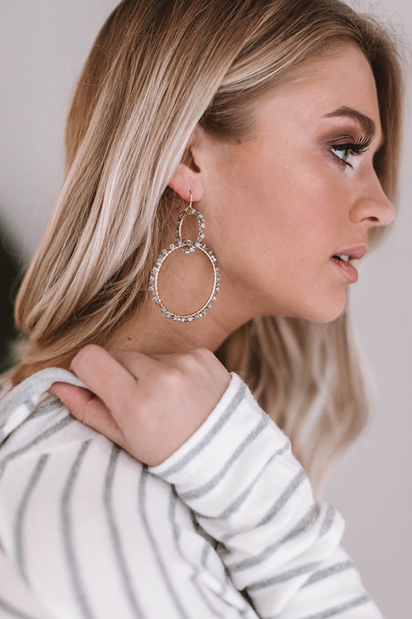 Prosecco In Portofino Beaded Earrings in Slate