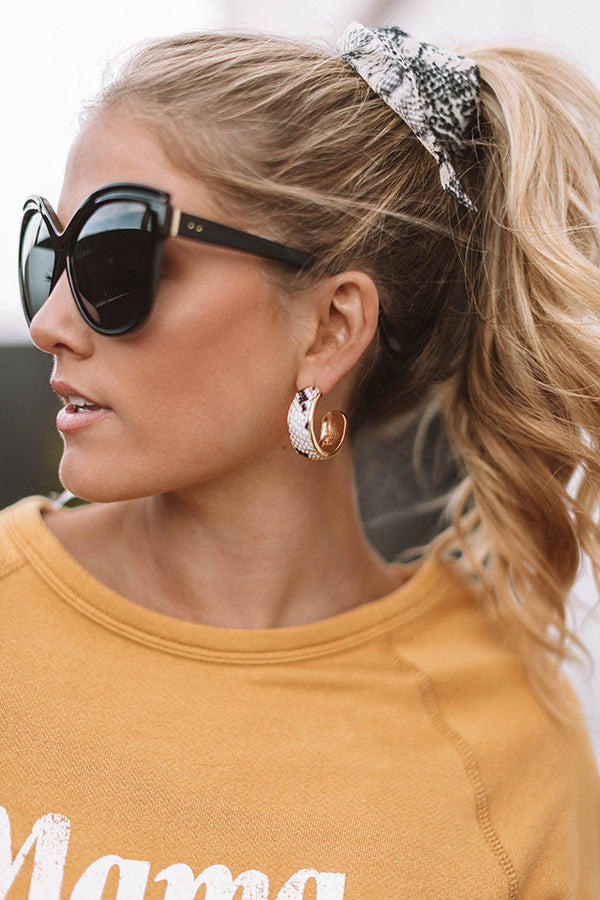 Camera Flashes Snake Print Earrings