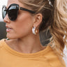 Camera Flashes Snake Print Earrings Image - 1