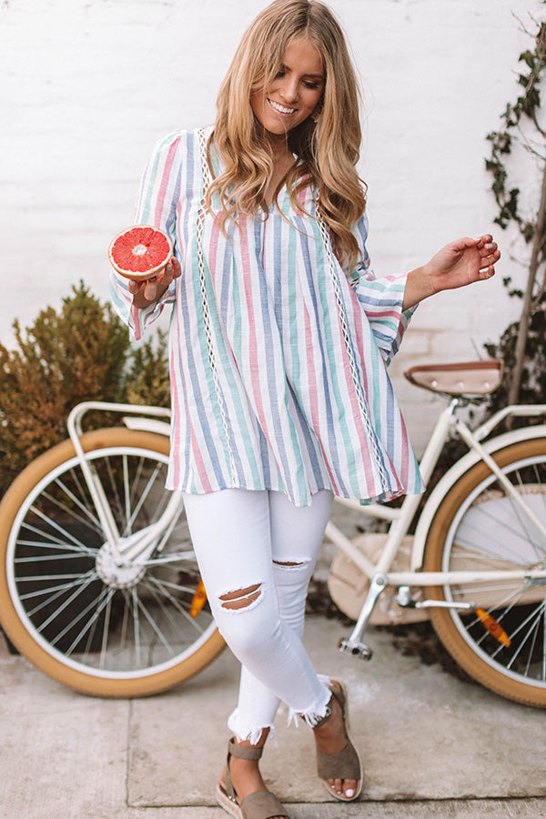 Watercolor Sunsets Stripe Tunic