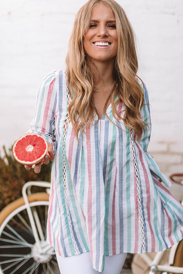 Watercolor Sunsets Stripe Tunic Image - 1