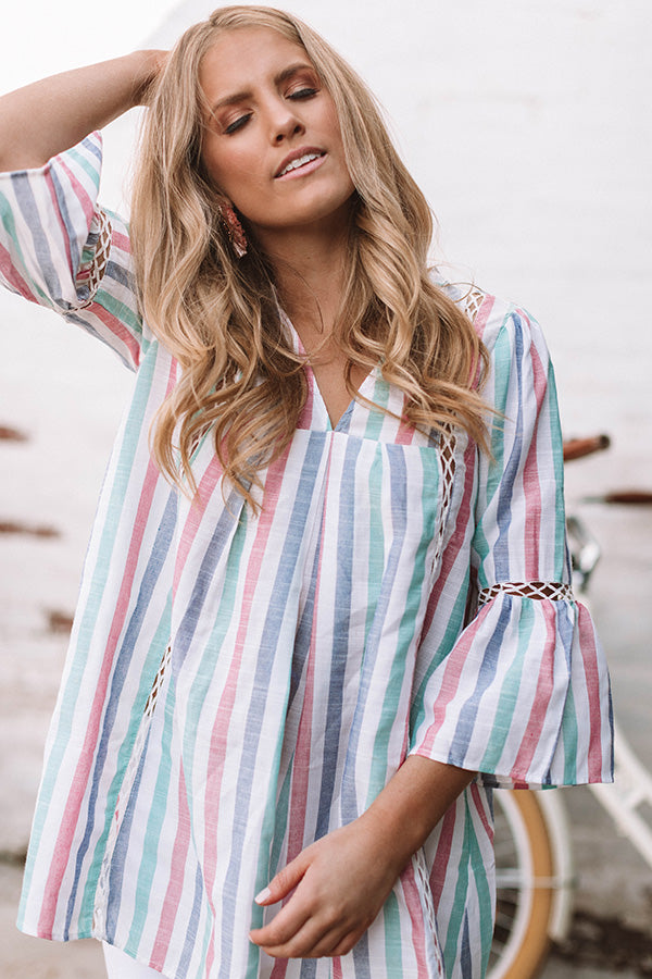 Watercolor Sunsets Stripe Tunic Image - 1