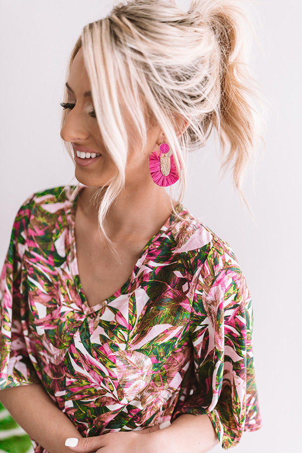Hidden Lagoon Earrings In Fuchsia