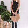 Keep The Champagne Coming Scalloped Tank In Black Image - 1