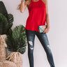 Keep The Champagne Coming Scalloped Tank In Red Image - 1