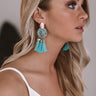 Siesta Key Casual Snake Print Earrings In Turquoise Image - 1
