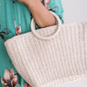 Tropical State Of Mind Woven Tote In Cream Image - 1