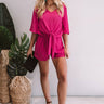 Take Me To Tribeca Romper In Fuchsia Image - 1